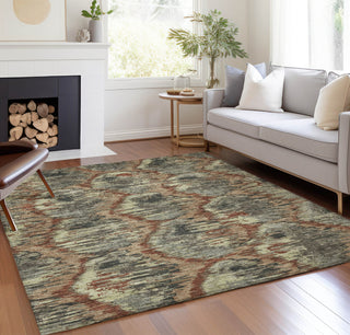Piper Looms Chantille Diamond ACN767 Copper Machine Washable Area Rug Lifestyle Image Feature