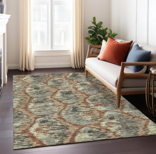 Piper Looms Chantille Diamond ACN767 Copper Machine Washable Area Rug Lifestyle Image Feature