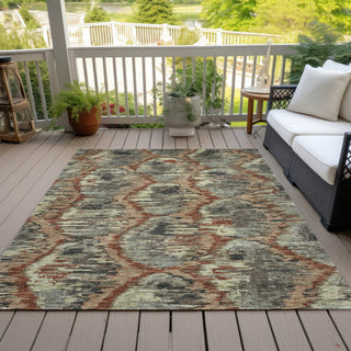 Piper Looms Chantille Diamond ACN767 Copper Machine Washable Area Rug Outdoor Lifestyle Image Feature