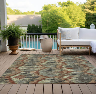 Piper Looms Chantille Diamond ACN767 Copper Machine Washable Area Rug Outdoor Lifestyle Image Feature