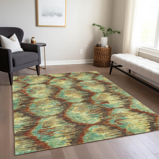Piper Looms Chantille Diamond ACN767 Fudge Machine Washable Area Rug Lifestyle Image Feature