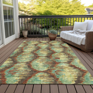 Piper Looms Chantille Diamond ACN767 Fudge Machine Washable Area Rug Outdoor Lifestyle Image Feature
