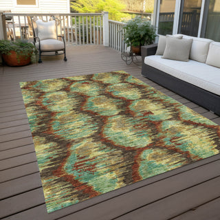 Piper Looms Chantille Diamond ACN767 Fudge Machine Washable Area Rug Outdoor Lifestyle Image Feature