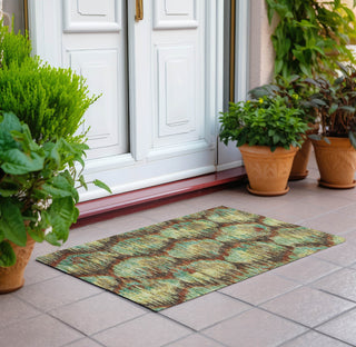 Piper Looms Chantille Diamond ACN767 Fudge Machine Washable Area Rug Scatter Outdoor Lifestyle Image Feature