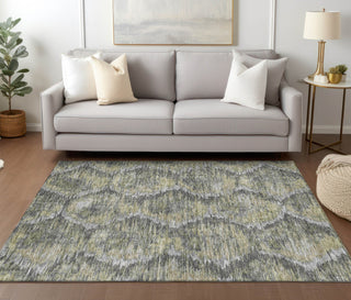 Piper Looms Chantille Diamond ACN767 Gray Machine Washable Area Rug Lifestyle Image Feature