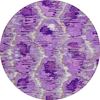 Piper Looms Chantille Diamond ACN767 Lavender Machine Washable Area Rug Round Main Image