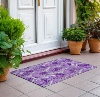 Piper Looms Chantille Diamond ACN767 Lavender Machine Washable Area Rug Scatter Outdoor Lifestyle Image Feature