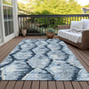 Piper Looms Chantille Diamond ACN767 Navy Machine Washable Area Rug Outdoor Lifestyle Image Feature