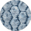 Piper Looms Chantille Diamond ACN767 Navy Machine Washable Area Rug Round Main Image