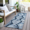 Piper Looms Chantille Diamond ACN767 Navy Machine Washable Area Rug Runner Outdoor Lifestyle Image Feature