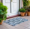 Piper Looms Chantille Diamond ACN767 Navy Machine Washable Area Rug Scatter Outdoor Lifestyle Image Feature