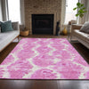 Piper Looms Chantille Diamond ACN767 Pink Machine Washable Area Rug Lifestyle Image Feature