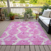 Piper Looms Chantille Diamond ACN767 Pink Machine Washable Area Rug Outdoor Lifestyle Image Feature