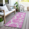Piper Looms Chantille Diamond ACN767 Pink Machine Washable Area Rug Runner Outdoor Lifestyle Image Feature
