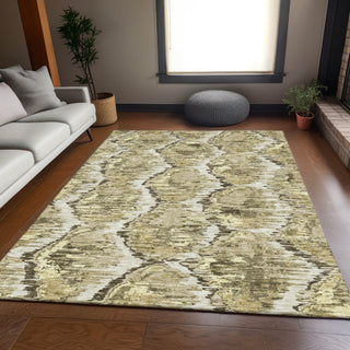 Piper Looms Chantille Diamond ACN767 Taupe Machine Washable Area Rug Lifestyle Image Feature