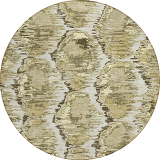 Piper Looms Chantille Diamond ACN767 Taupe Machine Washable Area Rug Round Main Image