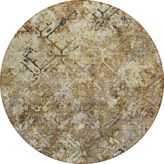 Piper Looms Chantille Diamond ACN768 Beige Machine Washable Area Rug Round Main Image