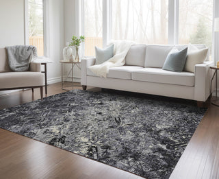 Piper Looms Chantille Diamond ACN768 Black Machine Washable Area Rug Lifestyle Image Feature