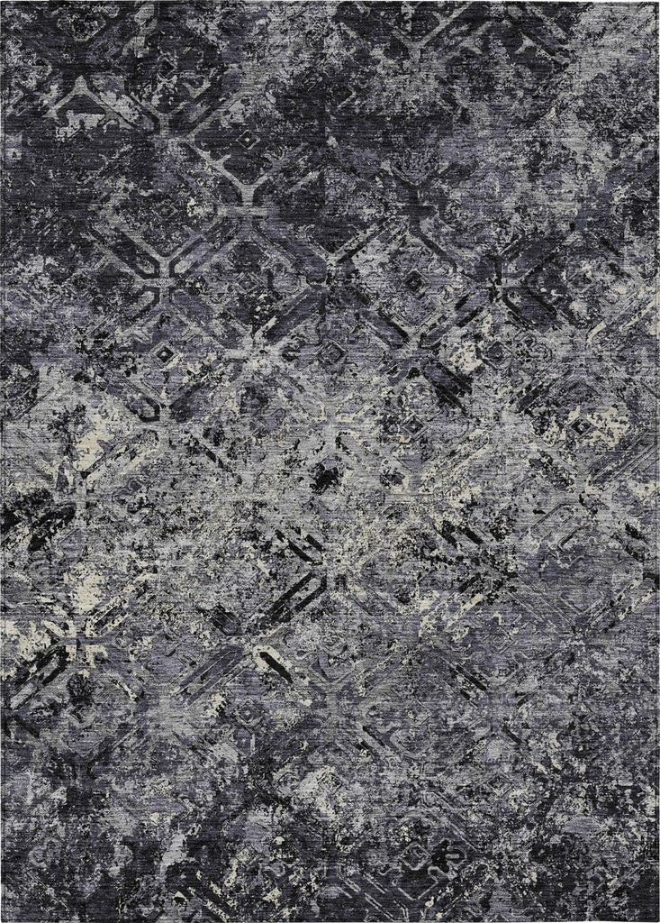 Piper Looms Chantille Diamond ACN768 Black Machine Washable Area Rug main image