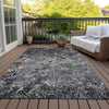 Piper Looms Chantille Diamond ACN768 Black Machine Washable Area Rug Outdoor Lifestyle Image Feature