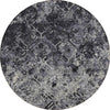 Piper Looms Chantille Diamond ACN768 Black Machine Washable Area Rug Round Main Image