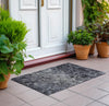 Piper Looms Chantille Diamond ACN768 Black Machine Washable Area Rug Scatter Outdoor Lifestyle Image Feature