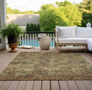 Piper Looms Chantille Diamond ACN768 Brown Machine Washable Area Rug Outdoor Lifestyle Image Feature