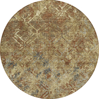 Piper Looms Chantille Diamond ACN768 Brown Machine Washable Area Rug Round Main Image