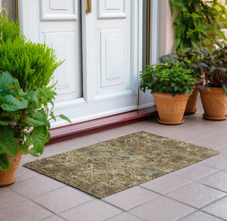 Piper Looms Chantille Diamond ACN768 Brown Machine Washable Area Rug Scatter Outdoor Lifestyle Image Feature