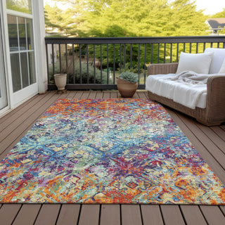 Piper Looms Chantille Diamond ACN768 Copper Machine Washable Area Rug Outdoor Lifestyle Image Feature