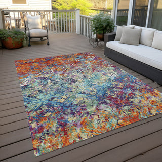 Piper Looms Chantille Diamond ACN768 Copper Machine Washable Area Rug Outdoor Lifestyle Image Feature