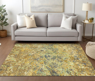 Piper Looms Chantille Diamond ACN768 Gold Machine Washable Area Rug Lifestyle Image Feature