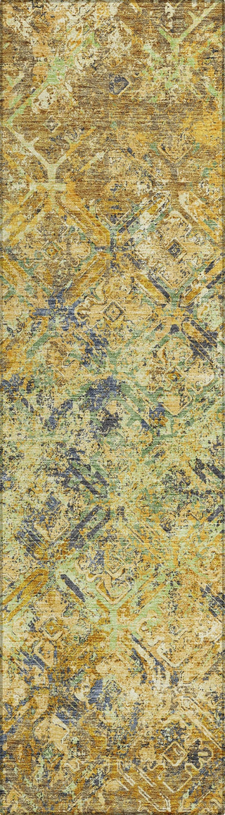 Piper Looms Chantille Diamond ACN768 Gold Machine Washable Area Rug Runner Main Image