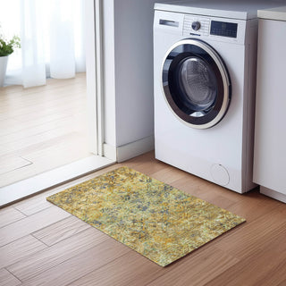 Piper Looms Chantille Diamond ACN768 Gold Machine Washable Area Rug Scatter Lifestyle Image Feature