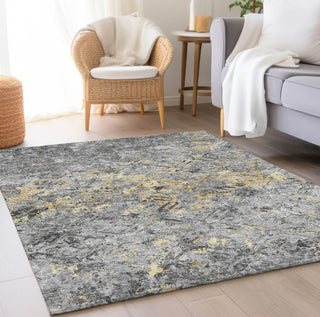 Piper Looms Chantille Diamond ACN768 Gray Machine Washable Area Rug Lifestyle Image Feature