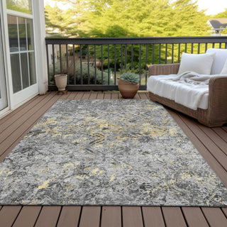 Piper Looms Chantille Diamond ACN768 Gray Machine Washable Area Rug Outdoor Lifestyle Image Feature