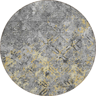 Piper Looms Chantille Diamond ACN768 Gray Machine Washable Area Rug Round Main Image