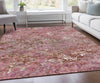 Piper Looms Chantille Diamond ACN768 Pink Machine Washable Area Rug Lifestyle Image Feature