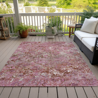 Piper Looms Chantille Diamond ACN768 Pink Machine Washable Area Rug Outdoor Lifestyle Image Feature