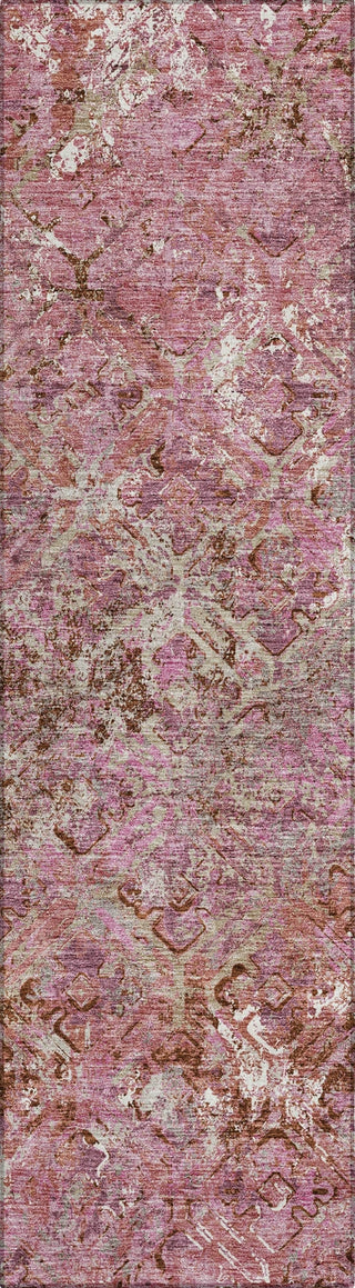 Piper Looms Chantille Diamond ACN768 Pink Machine Washable Area Rug Runner Main Image