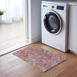 Piper Looms Chantille Diamond ACN768 Pink Machine Washable Area Rug Scatter Lifestyle Image Feature