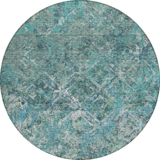 Piper Looms Chantille Diamond ACN768 Sage Machine Washable Area Rug Round Main Image