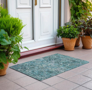 Piper Looms Chantille Diamond ACN768 Sage Machine Washable Area Rug Scatter Outdoor Lifestyle Image Feature