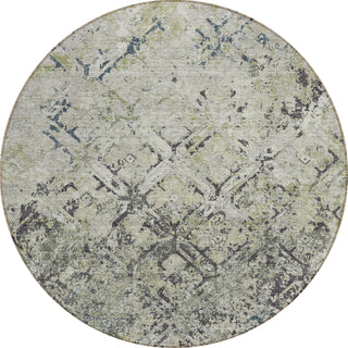 Piper Looms Chantille Diamond ACN768 Silver Machine Washable Area Rug Round Main Image