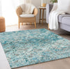Piper Looms Chantille Diamond ACN768 Teal Machine Washable Area Rug Lifestyle Image Feature