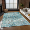 Piper Looms Chantille Diamond ACN768 Teal Machine Washable Area Rug Lifestyle Image Feature