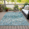 Piper Looms Chantille Diamond ACN768 Teal Machine Washable Area Rug Outdoor Lifestyle Image Feature