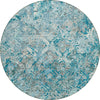 Piper Looms Chantille Diamond ACN768 Teal Machine Washable Area Rug Round Main Image