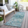 Piper Looms Chantille Diamond ACN768 Teal Machine Washable Area Rug Runner Outdoor Lifestyle Image Feature