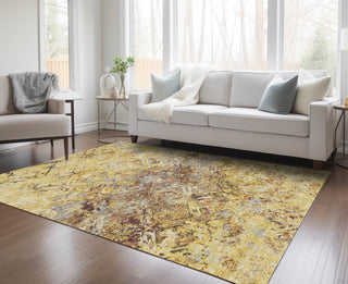 Piper Looms Chantille Diamond ACN768 Wheat Machine Washable Area Rug Lifestyle Image Feature
